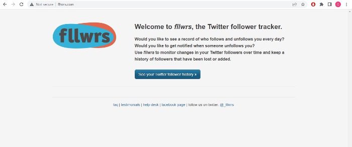  lalu masuk ke laman wwwfllwrscom. Tap pada tulisan See your Twitter follower history