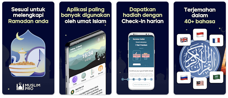 aplikasi baca alquran Muslim Pro Al Quran Kiblat
